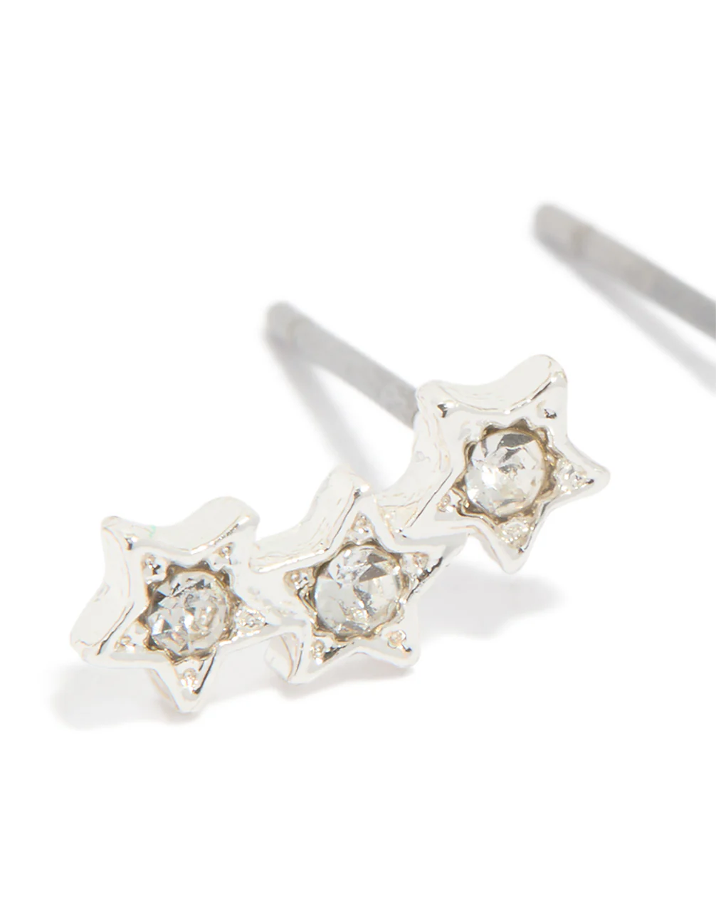 Silver Star Crawler Stud Earrings - Image 4
