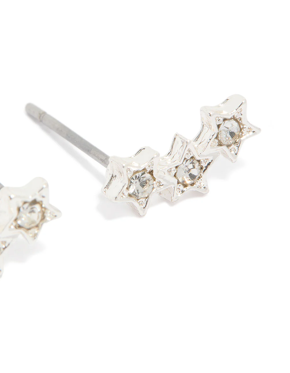 Silver Star Crawler Stud Earrings - Image 5