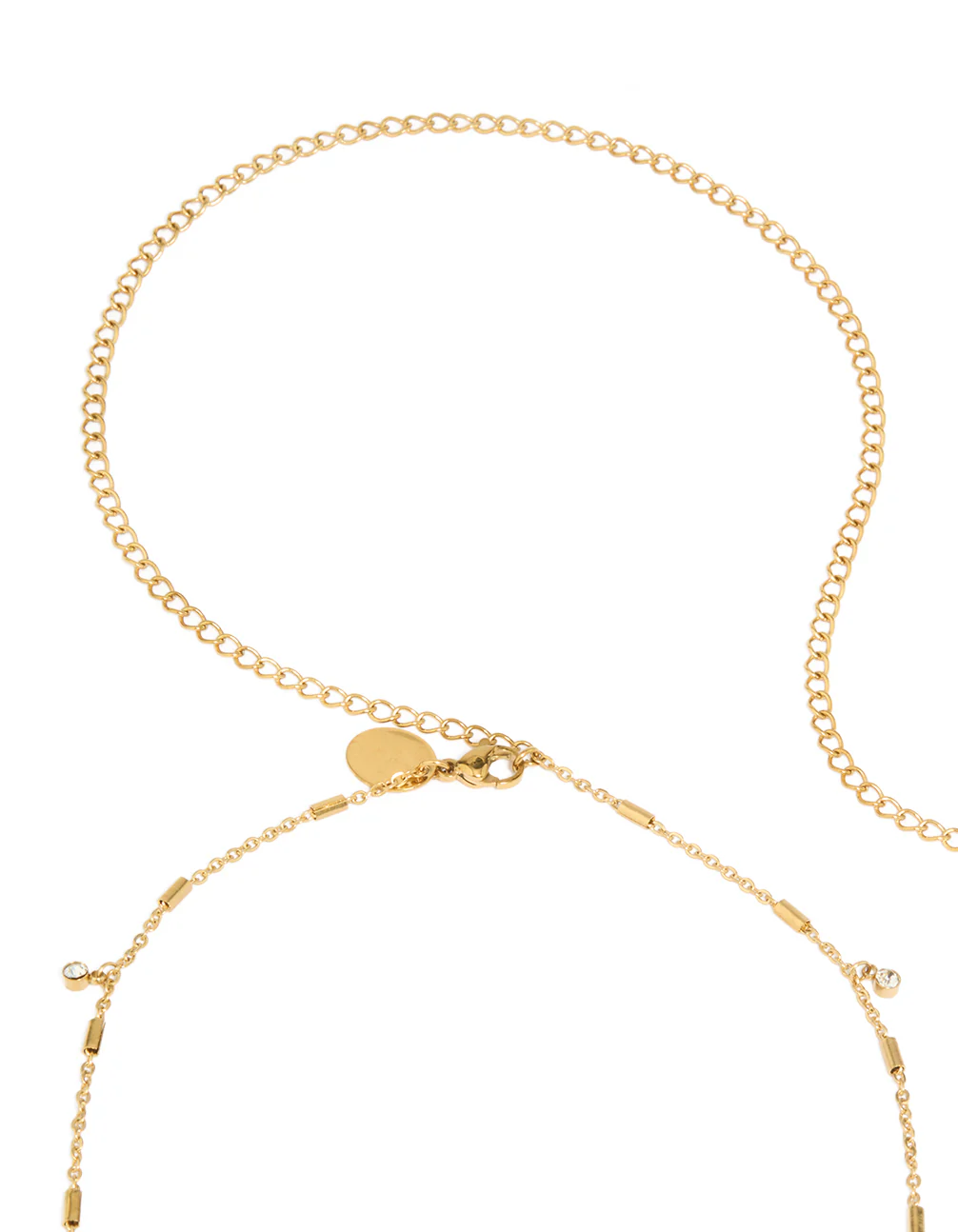 Waterproof Gold Plated Stainless Steel Cubic Zirconia Dainty Drop Body Chain - Image 3